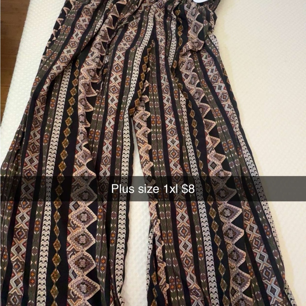 Patterned Plus Size Women's Pants